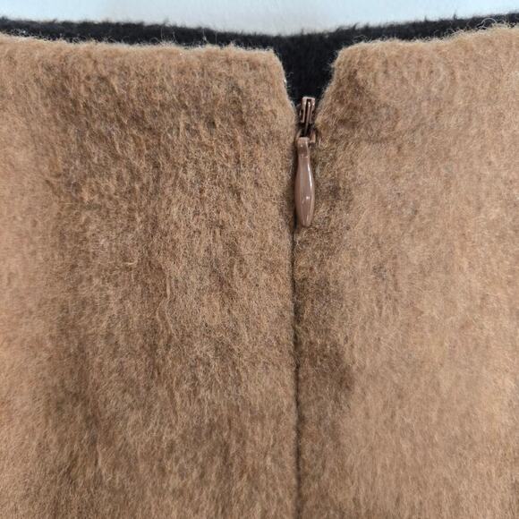 NWT Amanda + Chelsea Wool Blend Skirt Womens M Colorblock Quiet Luxury Neutrals - Picture 7 of 12